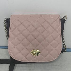Betsey Johnson “ luv Betsey” quilted hearts flap crossbody bag